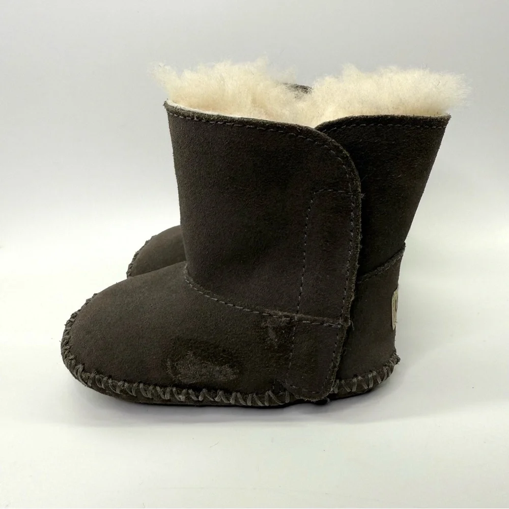 UGG Caden Suede Shearling Baby Winter Booties Grey Size 2/3